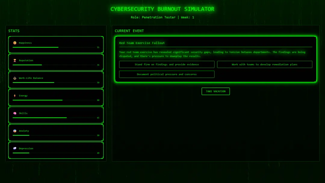 Choose your role to get different scenarios